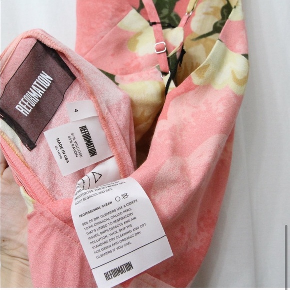 NWT Reformation Waverly Hanoi Pink Floral Dress 4 - Picture 8 of 9
